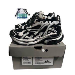 Balenciaga Runner 2023 Track Low Top Platform Sneakers in White Black- US 6 WMNS